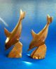 Dolphin Pair / Antique Carved Wooden Sculpture Figure Carved Figures photo 1