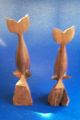 Dolphin Pair / Antique Carved Wooden Sculpture Figure Carved Figures photo 2
