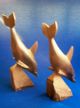 Dolphin Pair / Antique Carved Wooden Sculpture Figure Carved Figures photo 3