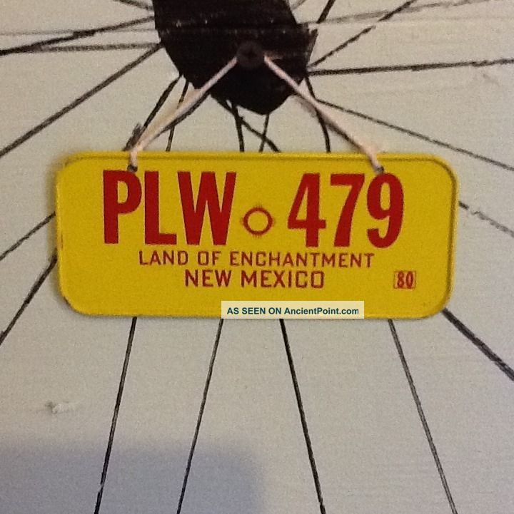 Vtg 1980 Land Of Enchantment New Mexico (cereal Toy) Bicycle Bike License Plate Metalware photo