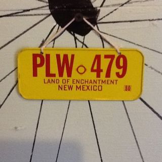 Vtg 1980 Land Of Enchantment New Mexico (cereal Toy) Bicycle Bike License Plate photo