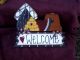 Tole Painted Welcome Sign Toleware photo 1