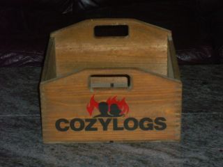 Ultra Rare Vintage Cozy Logs Fire Wood Dovetailed Wooden Box Beer Soda Soap photo