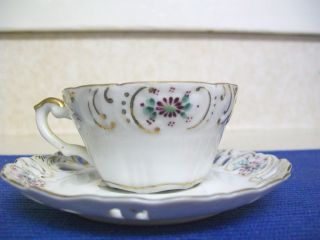 Trimont China Demi Cup And Saucer Gold Trim Flowers photo