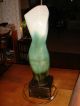 Ceramic Art Lamp Ca.  1950 With Parchment Shade Lamps photo 3