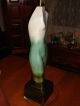 Ceramic Art Lamp Ca.  1950 With Parchment Shade Lamps photo 4