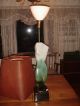 Ceramic Art Lamp Ca.  1950 With Parchment Shade Lamps photo 6