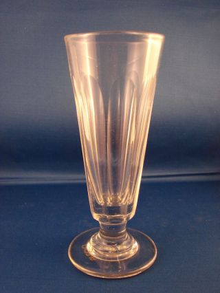 19th C Blown Panel Cut Pilsner Glass photo
