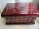 Romania ' S Wooden Jewelry Box Handcrafted Natural Wood Polish Red Keepsake Chest Boxes photo 1