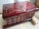Romania ' S Wooden Jewelry Box Handcrafted Natural Wood Polish Red Keepsake Chest Boxes photo 2