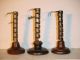 Antique French Wrought Iron & Wood Spiral Candlestick N°13 Primitives photo 6