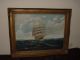 Very Old Oil Painting,  { Sailboat On The Open Sea,  Is Signed,  Frame} Antique Other photo 1