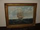 Very Old Oil Painting,  { Sailboat On The Open Sea,  Is Signed,  Frame} Antique Other photo 8