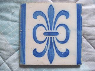 Antique Vintage Portuguese Decorative Tile - Azulejo - Ceramic Art Of Portugal photo