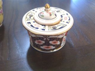 Old Crown Derby Inkwell King Street Factory Red 1861 - 1935 photo