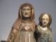 , Rare Wooden Statue Of Anne And Maria Carved Figures photo 1