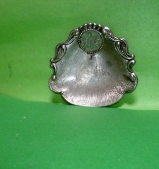 Old French Ornate Metal Soap Dish : Art Nouveau Style W/ Label photo