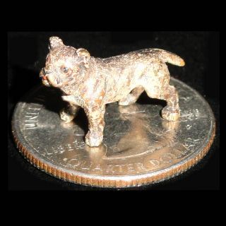 Cold Painted Bronze Micro Miniature English Bulldog Canine Dog Figurine C1890 photo