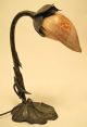 Antique Art Nouveau Bronze And Seashell Lamp Lighting Lamps photo 1