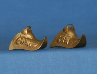 Pair Of Vintage Miniature Brass Conquistador Ornamental Stirrups photo