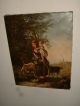 Excellent Antique Oil Painting,  { Woman With A Child And Goats,  Finished Finely } Other photo 3