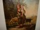 Excellent Antique Oil Painting,  { Woman With A Child And Goats,  Finished Finely } Other photo 5