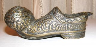 Fine Old Vintage Tribal Manchurian Style Mixed Metal Ash Tray,  Marked photo