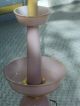 Antique Huge Pink Opaline Lamp Rare Beauty Gold Gilt Trimming 3 Sections 37.  5h Lamps photo 7