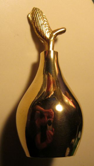 Solid Brass Pear Bell; Vintage 1955 With Clapper photo