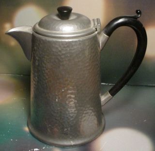 Civic Pewter 3137 Made In England Coffee Pot Vintage Black Bakelite Handle Clean photo
