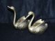 Pair Of Ornate Him & Her Antique Brass Geese Vintage Deco Style Metalware photo 4