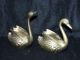 Pair Of Ornate Him & Her Antique Brass Geese Vintage Deco Style Metalware photo 5