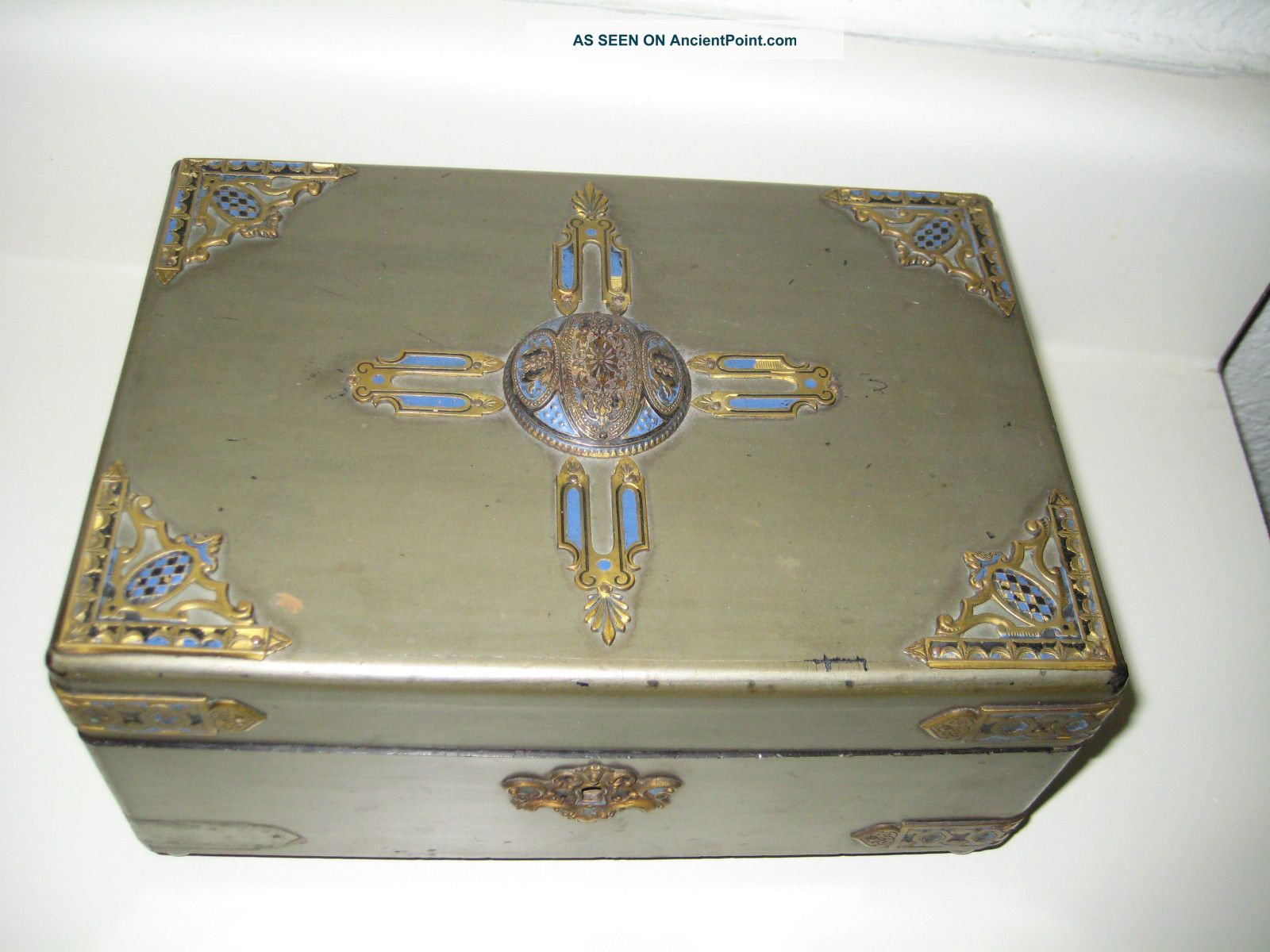 Antique - - Lapis Lazuli Decorated Boxes photo