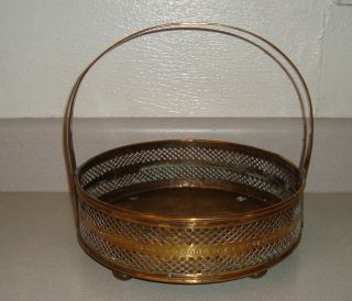 V.  Fine Antique Early 19th C Brass Cake Or Kitchen Basket photo