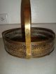 V.  Fine Antique Early 19th C Brass Cake Or Kitchen Basket Metalware photo 6