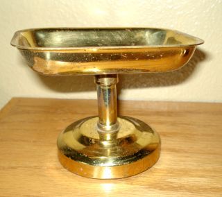 Old Vintage Brass Soap Dish On Pedistal 3 
