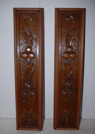 Wall Decoration,  Pair Carved Wood Wall Panels / Relief photo