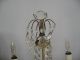 Vintage French Marble Girandoles Crystal Lamp Pair Bouidoir Parts Repair Lot Lamps photo 2