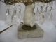 Vintage French Marble Girandoles Crystal Lamp Pair Bouidoir Parts Repair Lot Lamps photo 4