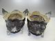 Pair Of Antique Old Metal Decorative Flower Planters Pewter? Victorian? Nr Metalware photo 1