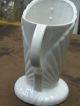 Glazed Ecru Stoneware Art Pottery Deco Style Pitcher Vase Unbranded W/ Handle Pitchers photo 1