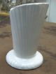 Glazed Ecru Stoneware Art Pottery Deco Style Pitcher Vase Unbranded W/ Handle Pitchers photo 3