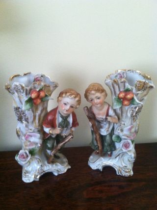 Antique Porcelain Figurines (pair) photo