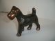 Antique Metalware Dog Figurine Bronze Terrier Statue Copper Finish Kerry Blue Metalware photo 3