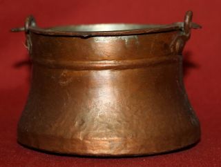 Antique Hand Made Copper Folk Art Pail Bucket photo