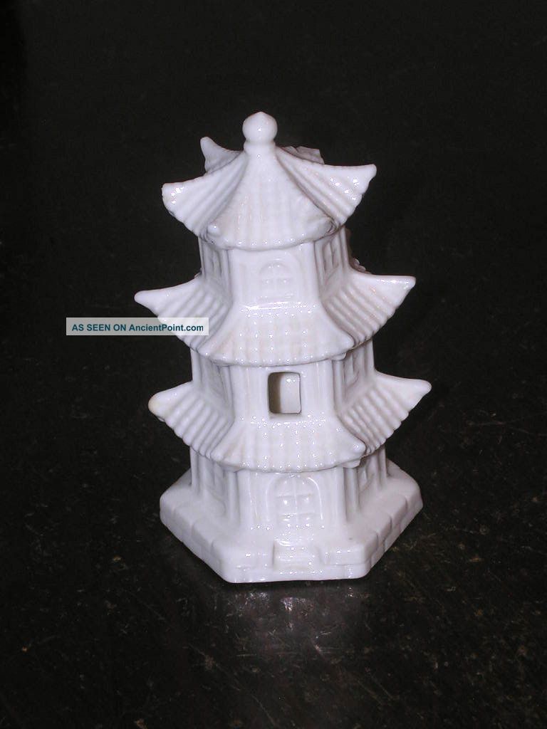 Small Ceramic Pagoda (slightly Imperfect) Vintage Figurines photo
