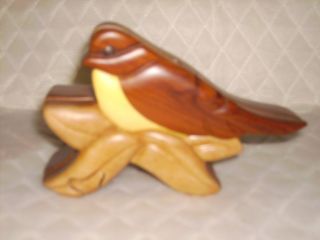 Vintage Handcrafted Hardwood Puzzle Of Rosewood & Other Woods - 4 Pcs. photo