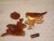 Vintage Handcrafted Hardwood Puzzle Of Rosewood & Other Woods - 4 Pcs. Carved Figures photo 1