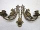 Antique Set Victorian Piano Candle Holders Figural Dragons Sconce Rustic Brass Lamps photo 3