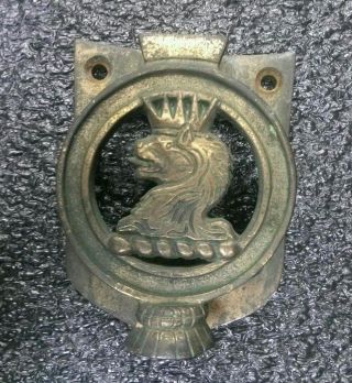 Antique Brass Lion Head Door Knocker Made In Scotland photo